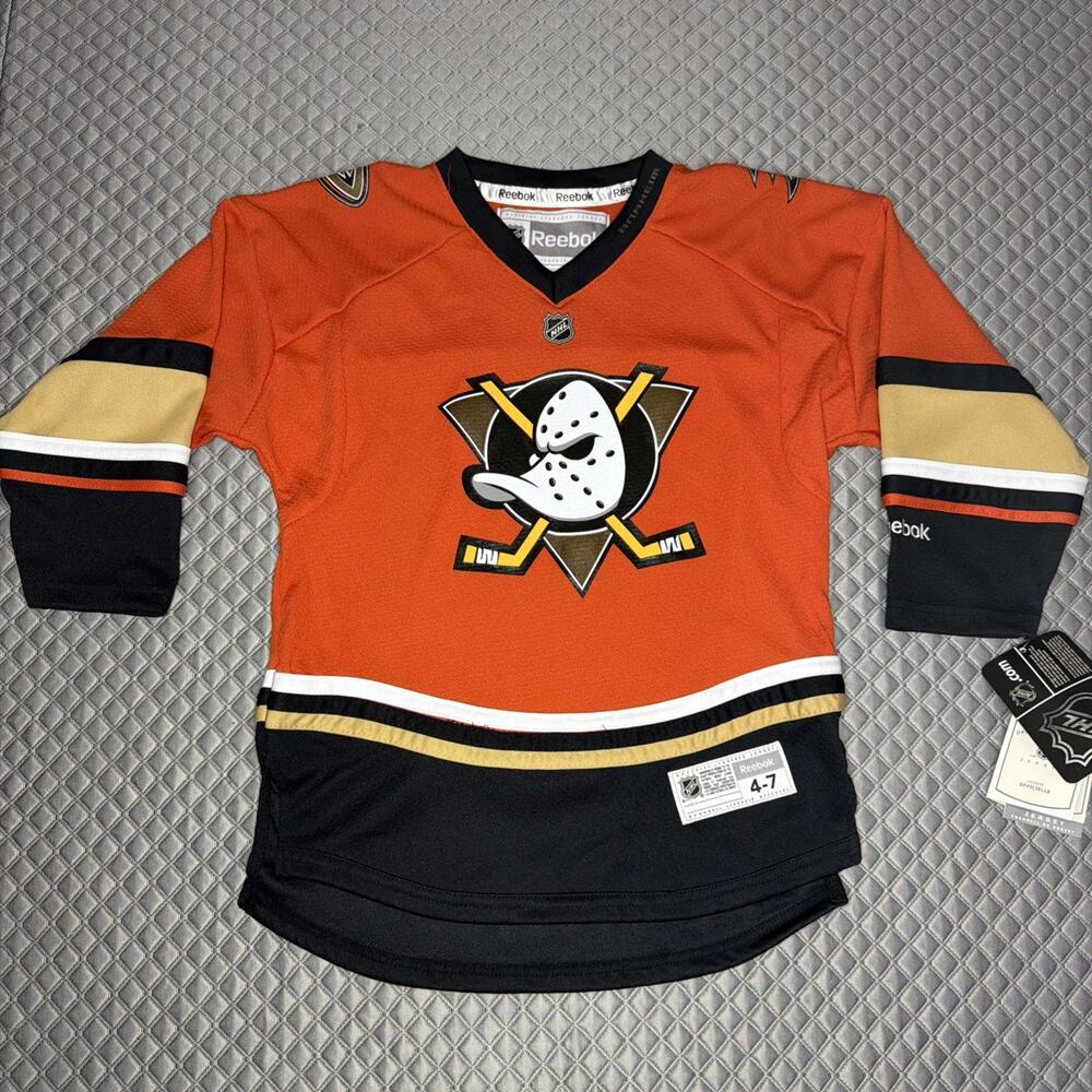 Reebok Anaheim Ducks Youth 4-7 NHL Hockey Jersey Orange New With Tags